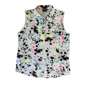 Sunday Swagger Signature Splatter Polo Golf Tennis Sleeveless Colorful (Size XL)